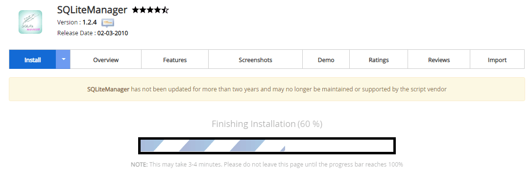 Cara Install SQLiteManager di Softaculous Apps Installer